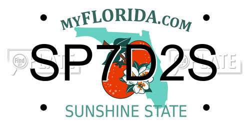 SP7D2S Florida License Plate
