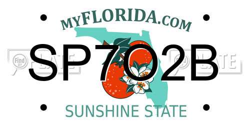 SP7O2B Florida License Plate