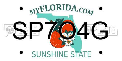 SP7O4G Florida License Plate