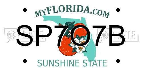 SP7O7B Florida License Plate
