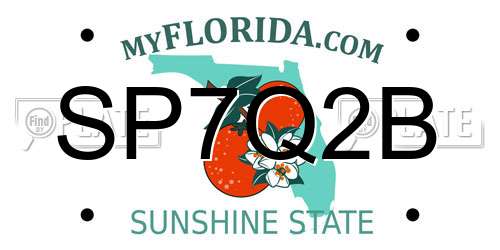 SP7Q2B Florida License Plate