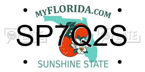 SP7Q2S Florida License Plate