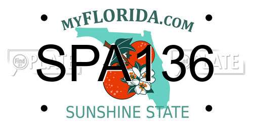 SPA136 Florida License Plate