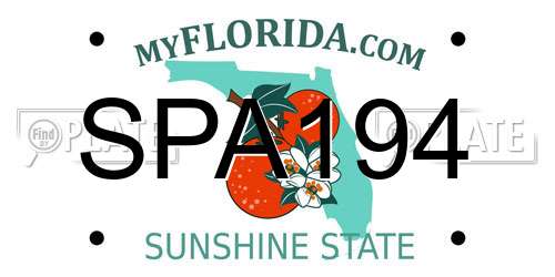 SPA194 Florida License Plate