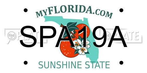 SPA19A Florida License Plate