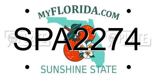 SPA2274 Florida License Plate