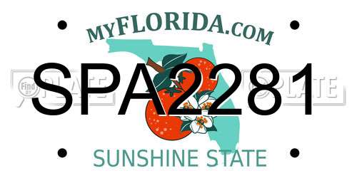 SPA2281 Florida License Plate