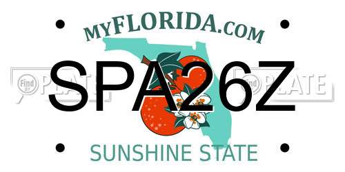 SPA26Z Florida License Plate