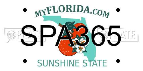 SPA365 Florida License Plate