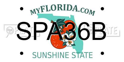 SPA36B Florida License Plate