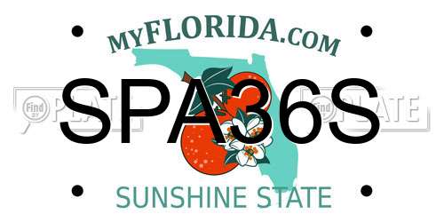 SPA36S Florida License Plate