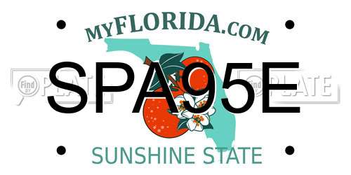 SPA95E Florida License Plate
