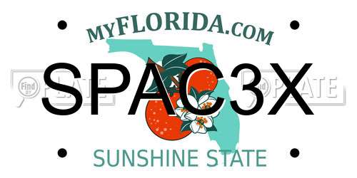 SPAC3X Florida License Plate