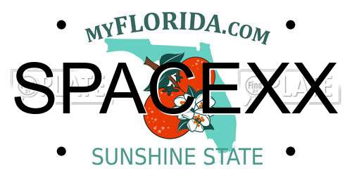 SPACEXX Florida License Plate