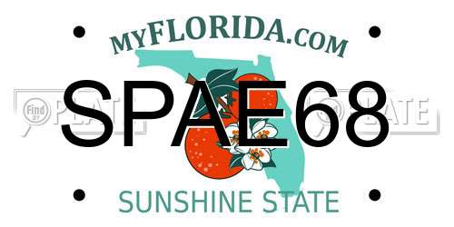 SPAE68 Florida License Plate