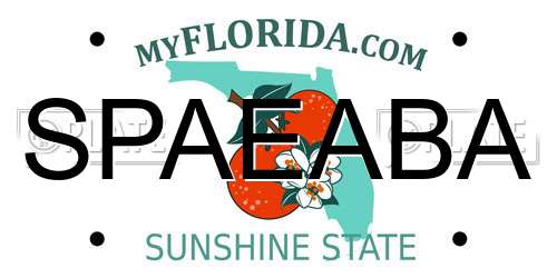 SPAEABA Florida License Plate