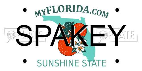 SPAKEY Florida License Plate
