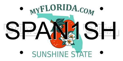 SPAN1SH Florida License Plate