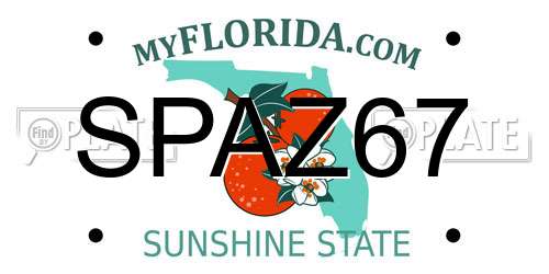 SPAZ67 Florida License Plate