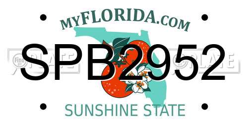 SPB2952 Florida License Plate