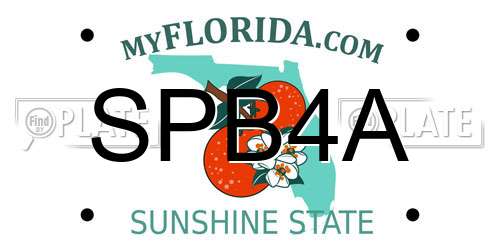 SPB4A Florida License Plate