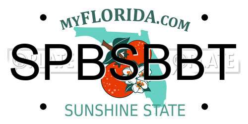 SPBSBBT Florida License Plate