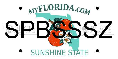 SPBSSSZ Florida License Plate