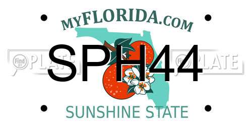 SPH44 Florida License Plate