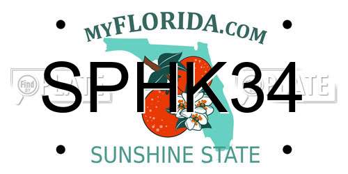 SPHK34 Florida License Plate