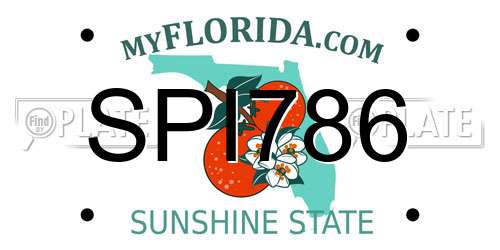 SPI786 Florida License Plate