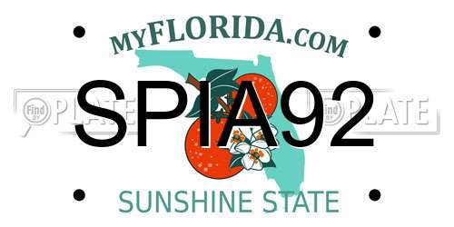 SPIA92 Florida License Plate
