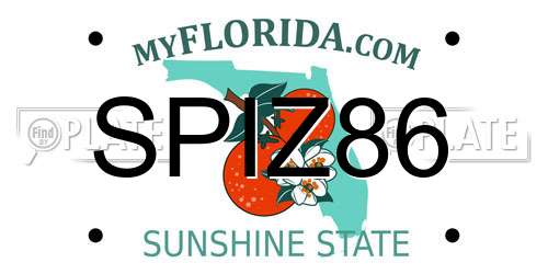 SPIZ86 Florida License Plate