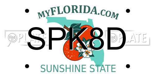 SPK8D Florida License Plate