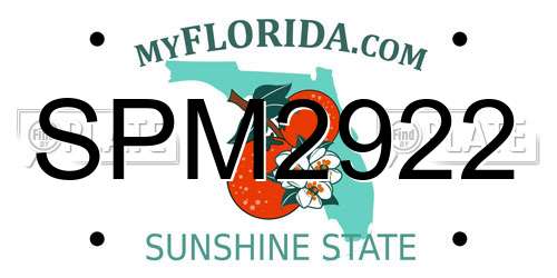 SPM2922 Florida License Plate