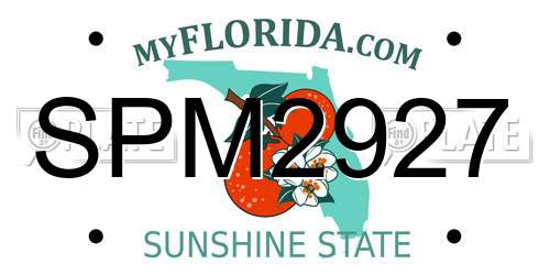 SPM2927 Florida License Plate
