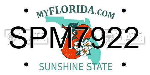 SPM7922 Florida License Plate