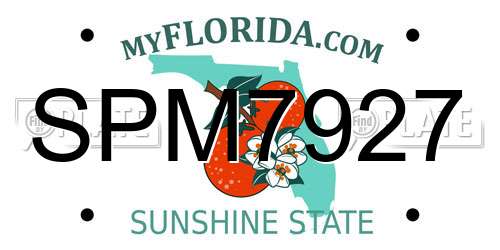 SPM7927 Florida License Plate