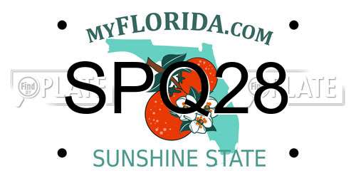 SPQ28 Florida License Plate