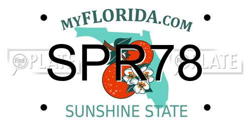 SPR78 Florida License Plate