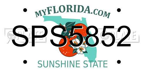SPS5852 Florida License Plate