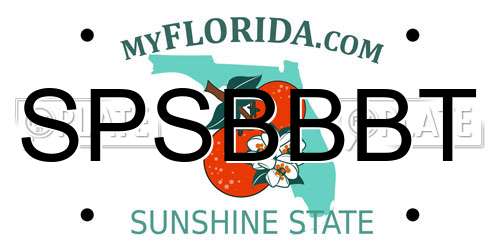 SPSBBBT Florida License Plate