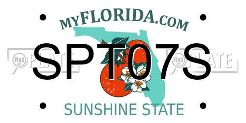 SPT07S Florida License Plate