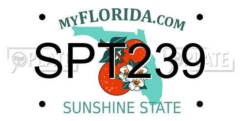 SPT239 Florida License Plate