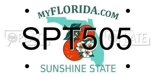 SPT505 Florida License Plate