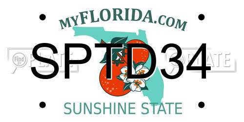 SPTD34 Florida License Plate