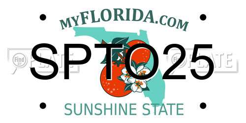 SPTO25 Florida License Plate