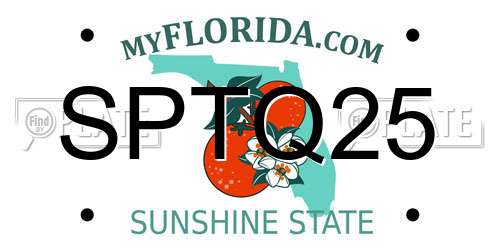 SPTQ25 Florida License Plate