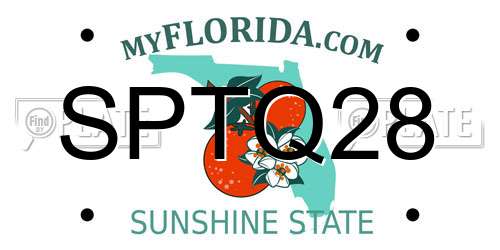 SPTQ28 Florida License Plate