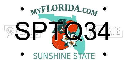 SPTQ34 Florida License Plate