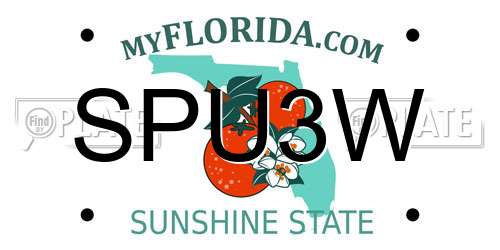 SPU3W Florida License Plate